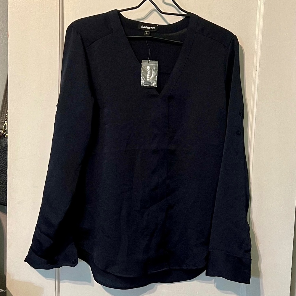 Express dark navy blouse